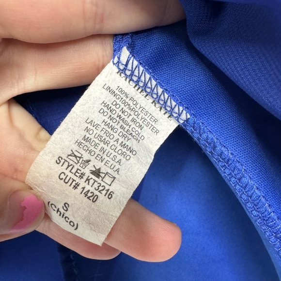 Blue Cold Shoulder Blouse with Attached Sleeves - Size S - Picture 2 of 5